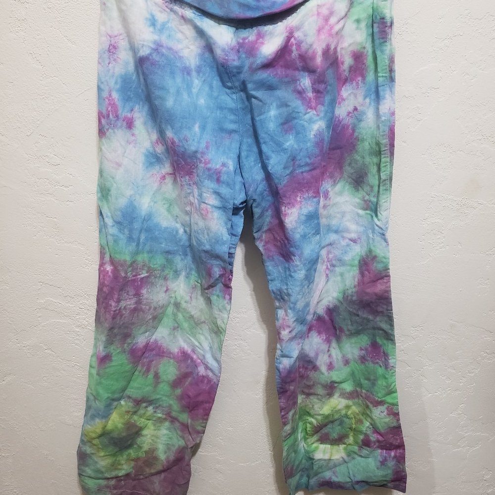 Boho wide leg tiedye pants
